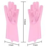 0714A Reusable Silicone Cleaning Brush Scrubber Gloves (Multicolor)