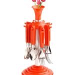 104 New Stylish 24 Pcs Plastic, Stainless Steel Cutlery Set (Pack of 24) 