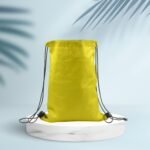 Portable Dori Bag Inside Silver With Coating Drawstring Backpack, Gym Sack Light Weight Multi Storage Bags Large Capacity For Shopping