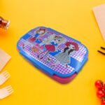 Cartoon Printed Plastic Lunch Box With Inside Small Box & Spoon For Kids, Air Tight Lunch Tiffin Box For Girls Boys, Food Container, Specially Designed For School Going Boys And Girls