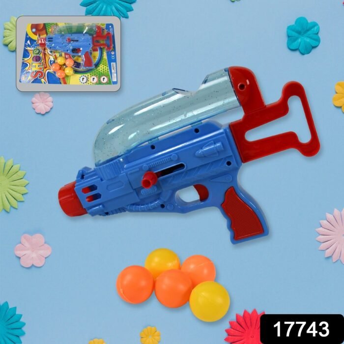 Manual Shooting 5 Ball Gun Toy for Kids - Durable, Safe, and Fun Ping Pong Shooter - Image 2