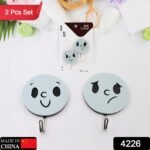 Multipurpose Strong Hook Self-Adhesive Hooks For Wall Heavy Plastic Hook, Sticky Hook Household For Home , Decorative Hooks, Bathroom & All Type Wall Use Hook , Suitable For Bathroom, Kitchen, Office (2 Pc Set)