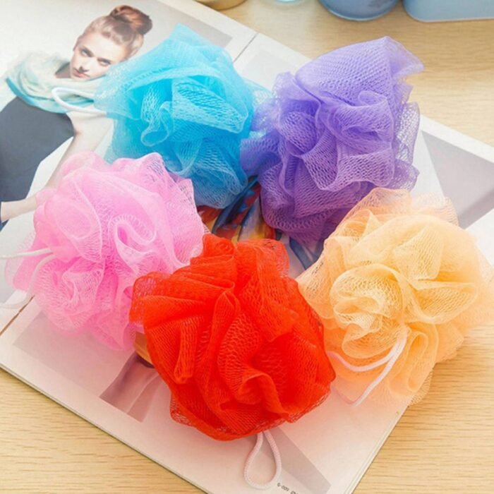 6074 Bath Shower Loofah Sponge Pouf Body Scrubber (Pack of 6Pcs)