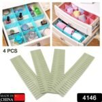 Storage Box Drawer Organizer Drawer Cupboard Divider | Grid Closet Sorting Partition | Plastic Strips Separators Box Organizer (4 Pc Set )