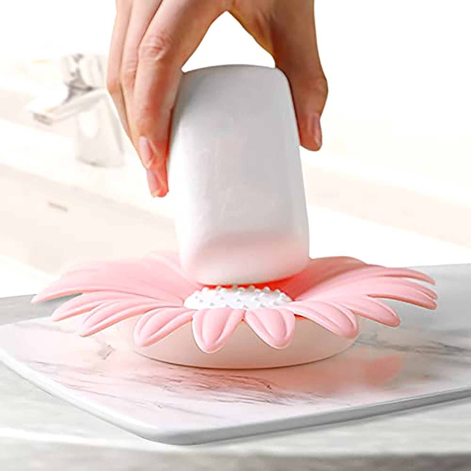 4684 Flower Shape Portable Soap Dish Holder Soap Case