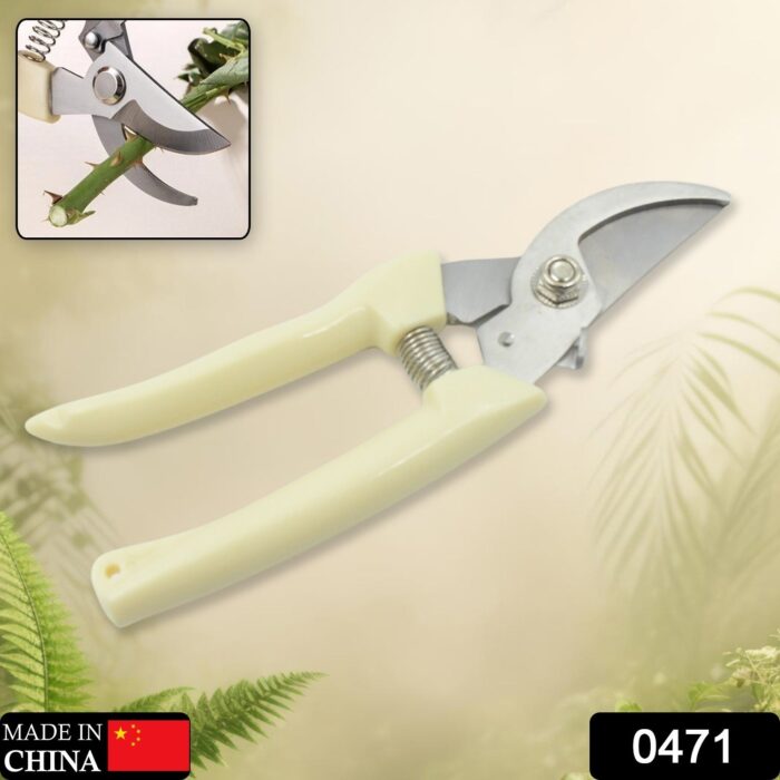 Stainless Steel Pruning Shears With Sharp Blades And Comfortable Handle - Durable Hand Pruner For Comfortable And Easy Cutting, Heavy Duty Gardening Cutter Tool Plant Cutter For Home Garden | Wood Bran (1 Pc) - Image 2