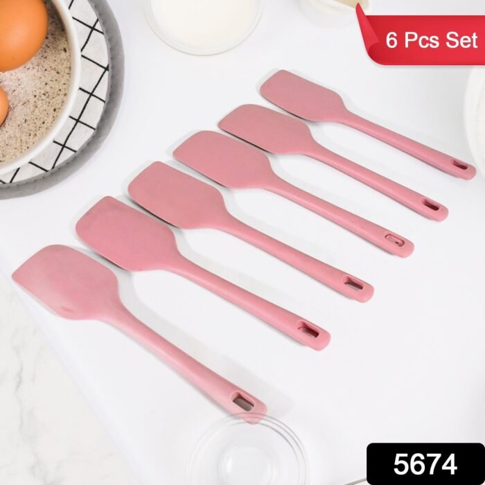 Multipurpose Silicone Spoon, Silicone Basting Spoon Non-Stick Kitchen Utensils Household Gadgets Heat-Resistant Non Stick Spoons Kitchen Cookware Items For Cooking And Baking (6 Pcs Set) - Image 5