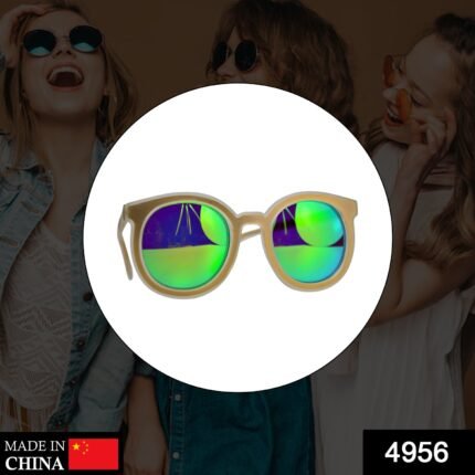 4956 BIG ROUND UNISEX ANTI-REFLECTIVE SUNGLASSES WITH SIMPLE FRAME.