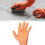 4851 2 Pair Large Orange Gloves For Types Of Purposes Like Washing Utensils, Gardening And Cleaning Toilet Etc.