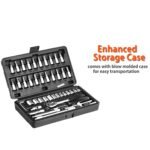 46Pcsmetal 1 / 4" Socket Set (Black, 46Pcs)