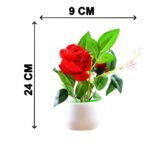 4863 Artificial Rose Flower Plant With Pot, For Home Office Or Gift