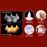 6433 Set of 8Pcs With transparent box. Flameless Floating Candles Battery Operated Tea Lights Tealight Candle - Decorative, Wedding.