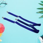 Royal Blue Color Suspenders Belts Stylish, Metal Clip Elastic Casual And Formal Suspenders For Men Boys Women Girls