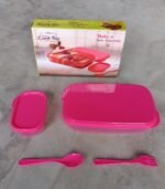Unbreakable Divine Leak Proof Plastic Lunch Box Food Grade Plastic Bpa-Free 2 Containers With Spoon - Image 8