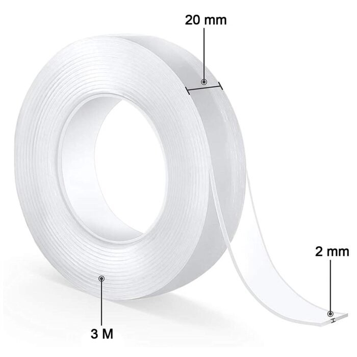 0882A Double Sided Nano Adhesive Tape, 3 meter Size (20mm Width X 2mm Thickness)