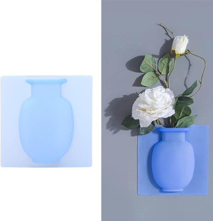 Wall Hanging Silicone Flower Pot Sticker Plant Rack For Decoration (Multicolour) (2 Pc Set) - Image 9