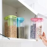 2147 Plastic 2 Sections Air Tight Transparent Food Grain Cereal Storage Container (2 ltr)