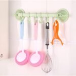 Towel Bar, Towel Holder With Moveable Hooks, Utensil Hanger In Kitchen I Bathroom, No Drill Easy To Install Hanging Rack