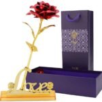 4809 24k Gold Rose,hicoosee Gold Foil Plated Rose with LOVE Stand and Gift Box for Anniversary,Birthday,Wedding,Christmas,Thanks giving 
