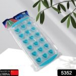 5352 Easy Push Premium POP-UP ice Tray, With Flexible Silicon Bottom and Lid, Heart Shape 18 Cube Trays