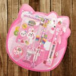 8 In1 Mix Stationery Gift Set For Kids, Stationary Set Including Pencil Ruler Rubber Pencil Sharpener, Pencil Cover, School, Office Product Gift