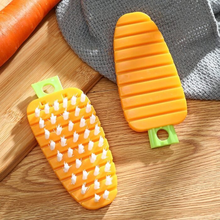 Carrot-Shaped Vegetable Scrubbing Brush - Image 1