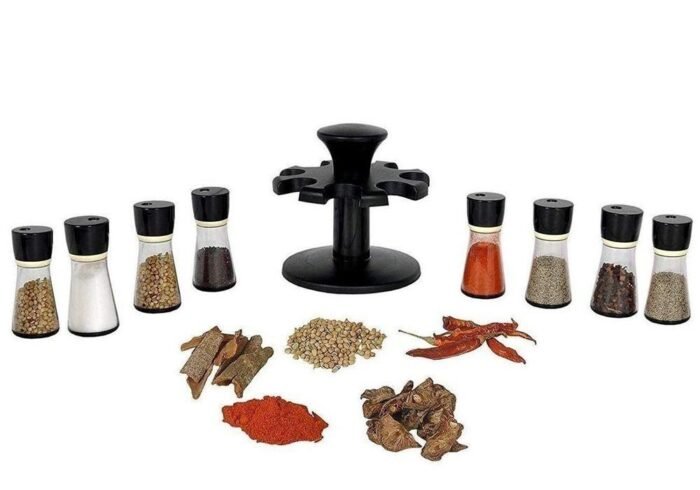 097 Revolving Plastic Spice Rack Masala Organiser (8 Pcs)