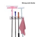 243 4-Layer Mop and Broom Holder, Garden Tool Organizer, Multipurpose Wall Mounted