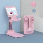 Desktop Cell Phone Stand Phone Holder With Mirror Full 3-Way Adjustable Phone Stand For Desk Height + Angles Perfect As Desk Organizers And Accessories