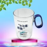 Multi-Purpose Plastic Cup With Handle, Reusable Cups, Environmental Friendly Festival For Drinking Tea Coffee, Non-Slip Bathroom Cup Tooth Cups For Outdoor For Household Gift For Birthday, (1 Pc / Mix Design) - Image 3