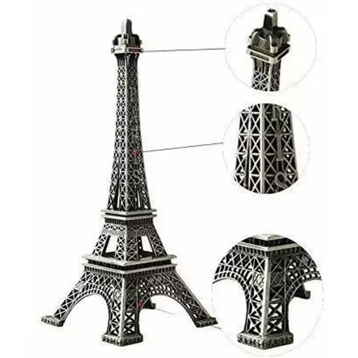 4733 Antique Finish 3D Metal Paris Eiffel Tower Metal Craft Famous Landmark Building Metal Statue, Cabinet, Office, Gifts Decorative Showpiece.