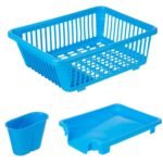 0607B Plastic Sink Dish Drainer Drying Rack (With Brown Box)