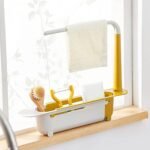 Telescopic Sink Storage Rack Material Kitchen Rag Rack Dishwashing Organizer Shelf Drain Basket Pp Under Sink Organizers ( Mic Color 1 Pc)