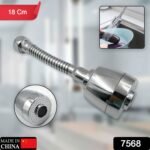 Water Faucet Sprayer Swivel Faucet Head, Spray Splash-Proof 360 ° Rotatable Spray Head Adapter Anti -Splash Tap Booster Shower & Water Saving Adjustment For Multifunctional For Home Bathroom, Kitchen Plastic Vs Steel (18 Cm) - Image 2