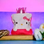 Pink Hello Kitty Small Hot Water Bag With Cover For Pain Relief, Neck, Shoulder Pain And Hand, Feet Warmer, Menstrual Cramps.