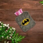 6505 Batman small Hot Water Bag with Cover for Pain Relief, Neck, Shoulder Pain and Hand, Feet Warmer, Menstrual Cramps.