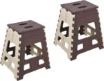 7050 1pc 18inch Folding Stool for Adults and Kids, Also For Kitchen Stepping With (Brown Box)