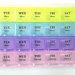 0383 Pill Case- 4 Row 28 Squares Weekly 7 Days Tablet Box Holder Medicine Storage Organizer Container 