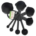 106 Plastic Measuring Cups and Spoons (8 Pcs, Black) Your Brand