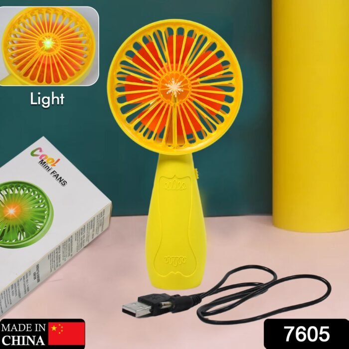 7605 Foldable Handy Light Fans Rechargeable Handheld Mini Fan Electric Personal Fans Hand Bar Desktop Fan