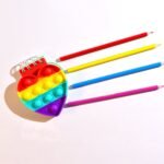 4996 Heart pattern Pop it Fidget Spiral Notebook Bubble Push Pop Fidget Silicon Toy Book Stress Relief Anxiety School Stationery Notebook 