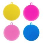 6078 Silicone Dish Scrubber Sponge Mildew Free, Non Stick (Mix Color)