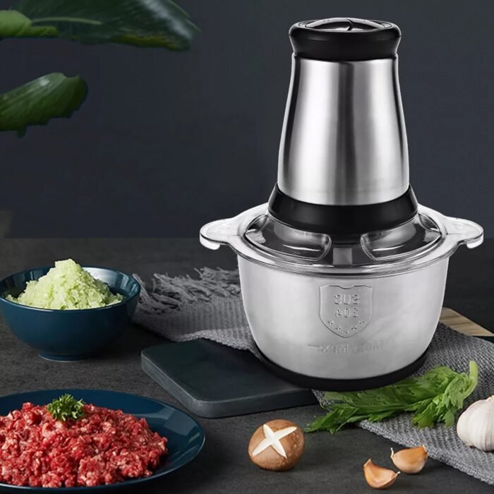 5104 3Ltr Electric Food Processor Stainless Steel Onion Cutter Multi Chopper 2 Speed Levels 5 Blades Universal Chopper for kitchen