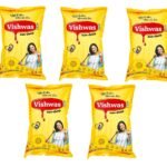 Vishwas Sunflower Oil Jar & Pouch | Refined Sunflower Oil 100% Natural And Pure Sunflower Cooking Oil (Pack Of 5)