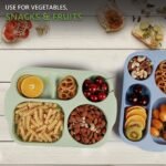 Divided Plates, 5 Compartments 32 Cm Split Plates, Shatterproof Separating Plates For Kids And Adults, Microwave And Dishwasher Tableware Set, Multi-Colour, Modern (4 Pc Set)