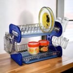 Stainless Steel Drain Bowl Storage Rack Holder Plate Dish Cutlery Cup Rack With Tray Kitchen Shelf Stand