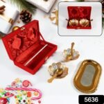 Elegant 5-in-1 Gold & Silver Plated Brass Servin Set with Velvet Gift Box - Image 2