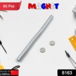 65-Piece Small Ferrite Silver Disc Magnets - Strong Hold for Photos, Artwork, and Projects