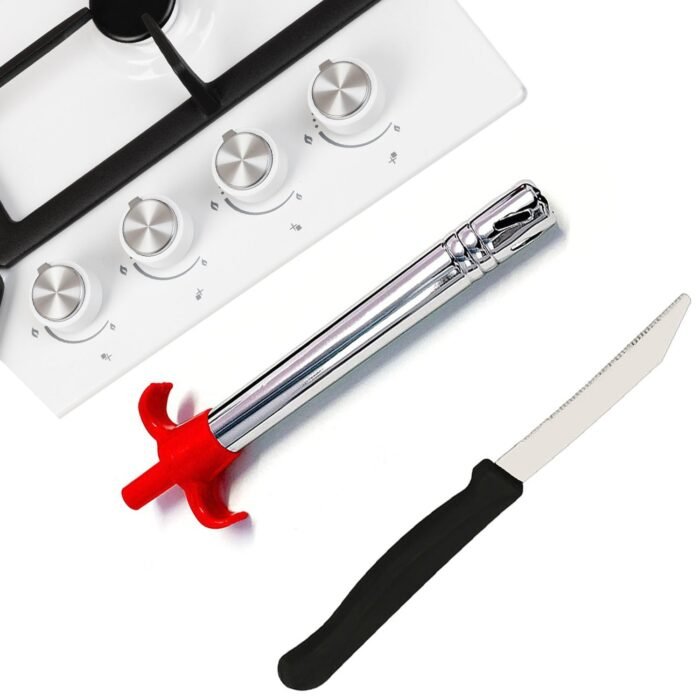 Stainless Steel Electronic Gas Lighter And Knife (2 In 1) - Image 1