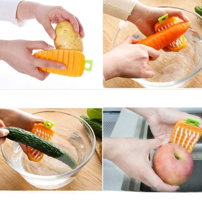 Carrot-Shaped Vegetable Scrubbing Brush - Image 3